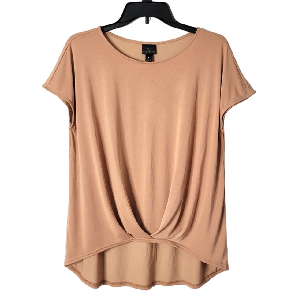 Worthington Soft Scoopneck Tee in Pure Maple Tan Size Small NWT